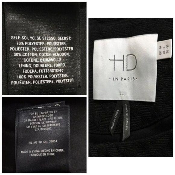 Anthro HD in Paris blk textured Empress dress, Siz - Picture 5 of 8